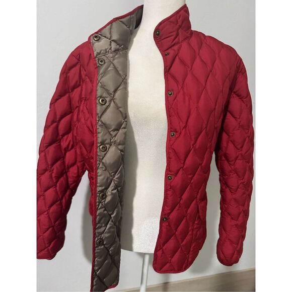 Eddie Bauer Red quilted puffer Goose Down Jacket - Picture 13 of 13